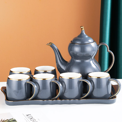 陶瓷轻奢喝水杯子家用茶杯茶壶茶具套装高档客厅待客北欧水壶水具