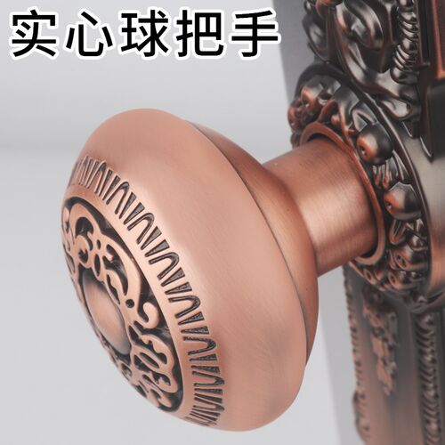铝合金铁艺庭院门锁红古色大门拉手欧式移门平开门古铜铁推拉门锁