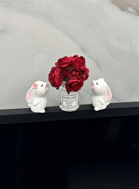 办公桌电脑显示器装饰女生可爱工位改造治愈小玩意电视上的摆件