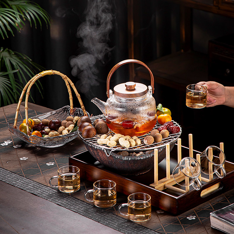 煮茶壶煮茶器煮茶炉围炉煮茶一套电陶炉烤茶装备烧水壶家用室内