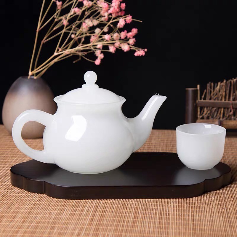 琉璃玉仿玉茶壶酒壶家用送礼中式古典功夫茶壶黄酒白酒壶复古青玉