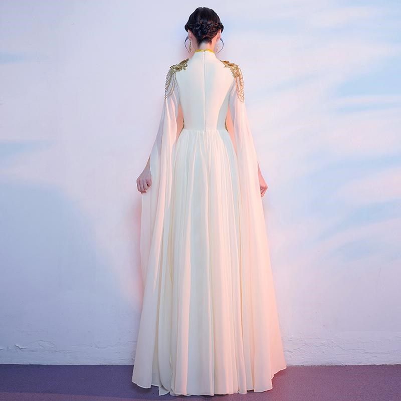 大合唱团演出服女长裙中国风古筝表演朗诵指挥晚礼服比赛服装成人