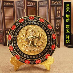 合金准提镜摆件准提宝镜准提菩萨铜镜挂饰铜镜家居客厅装饰品