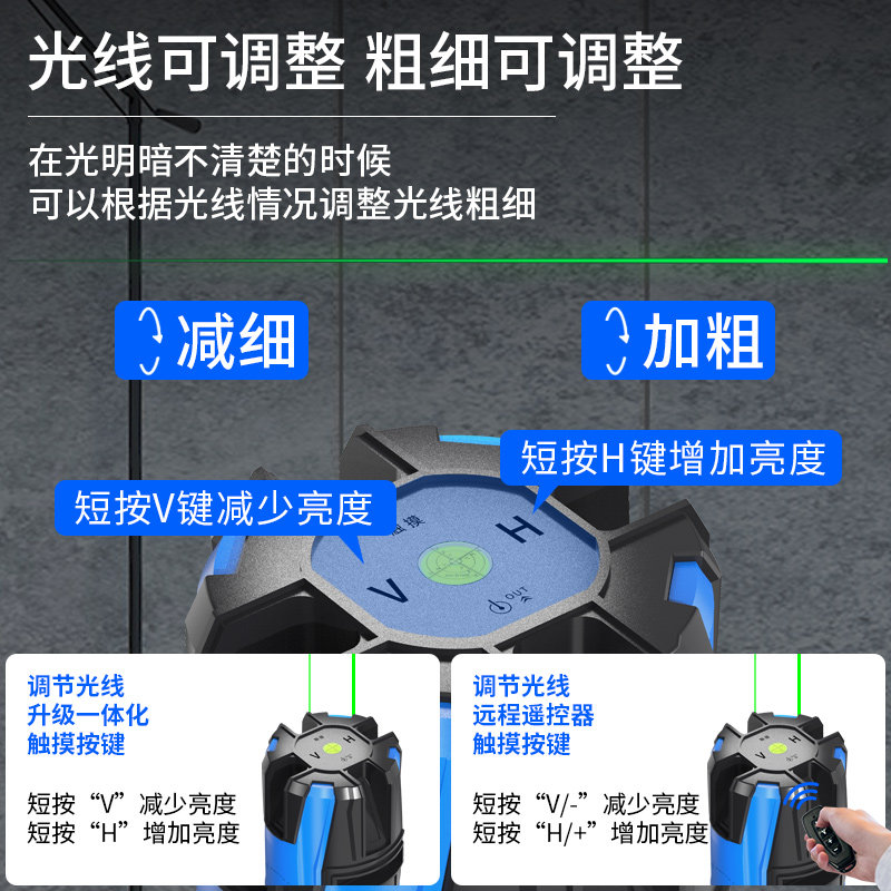 12线迷你水平仪小型激光红外线高精度强光细线便携贴地打线红光