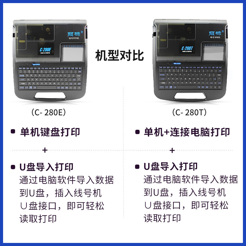 丽标线号机号码管打码机C-280E/C-280T打号机电脑套管凯标线号机