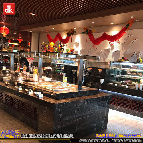 酒店自助餐厅buffet餐台 自助餐台布置图 布菲台设计定制上门安装