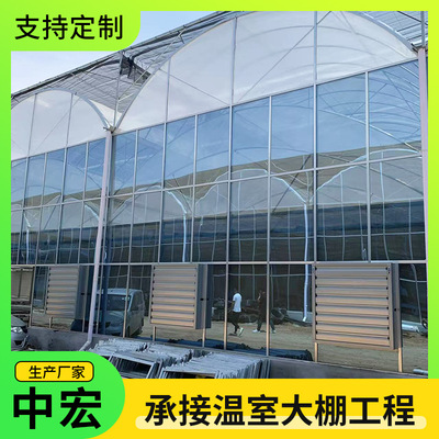 连栋智能玻璃温室 物联网管控城郊蔬菜基地四季稳定供应生产棚