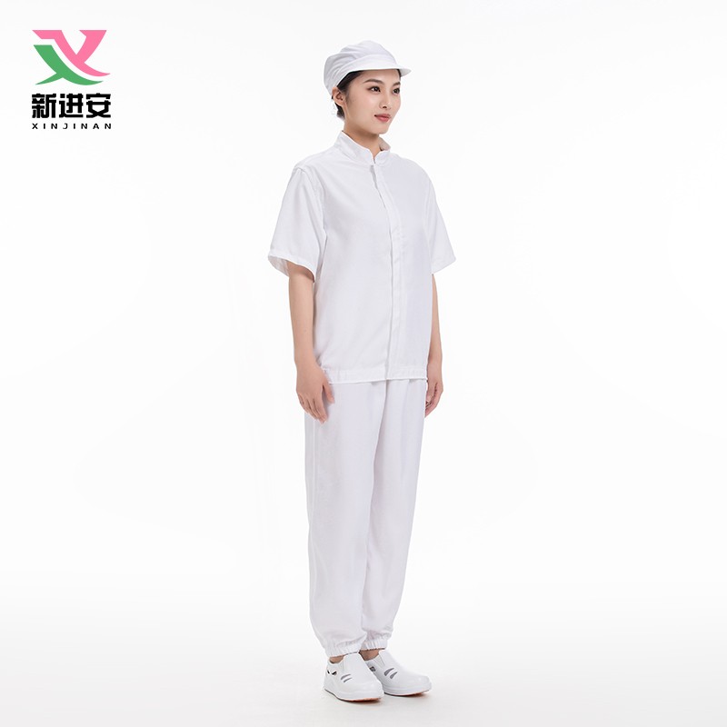 食品厂短袖工作服夏季车间加工防护服男女透气吸汗套装烘焙包装