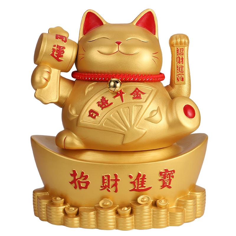 招财猫自动摇手招手存钱罐摆件乔迁新居店铺开业前台收银台礼品