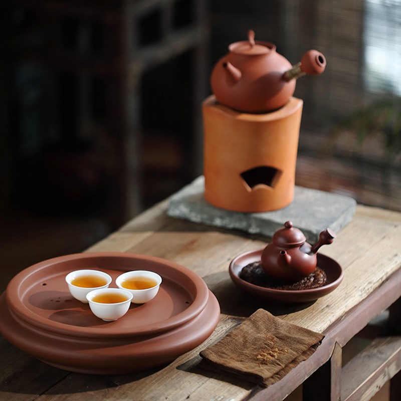 潮州手工炭炉耐烧省碳铜耳小鼓炉红泥手刻松风大高炉工夫茶大高炉