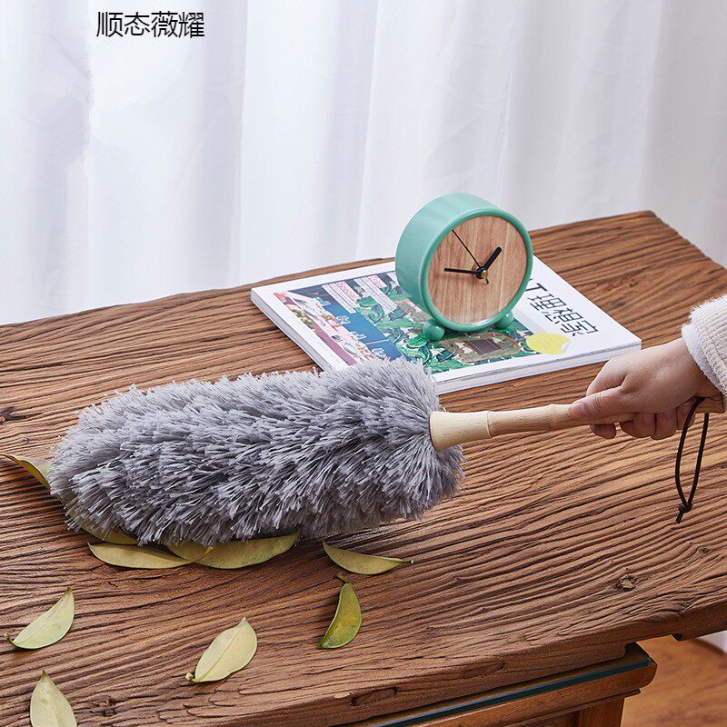 鸡毛掸子扫灰家用弯曲静电除尘掸吸灰清洁神器车用擦柜灰尘可水洗