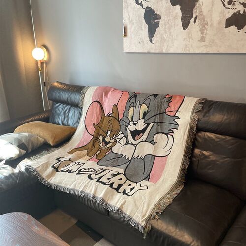猫和老鼠 Tom Jerry动漫挂毯休闲毯装饰毯宠物毛毯棉质盖毯沙发毯