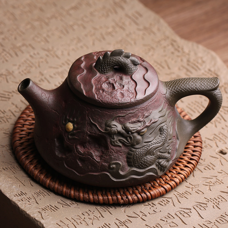 宜兴原矿紫砂壶祥龙石瓢壶纯全手工名家高水波泡茶壶功夫茶具茶器