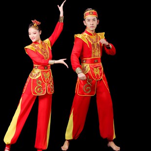 打鼓服演出服女新款中国风春夏喜庆大鼓水鼓腰鼓队锣鼓舞服开场舞