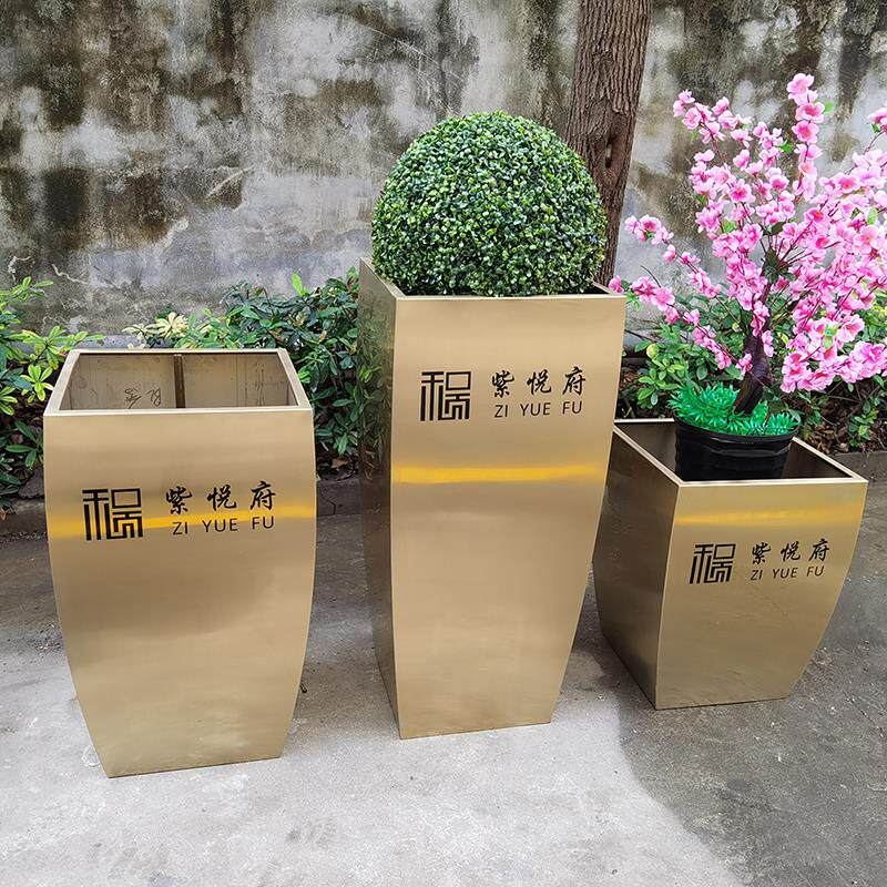 户外花盆 弧形花箱 LOGO 广场花钵 餐厅隔断 店面装饰 园林景观