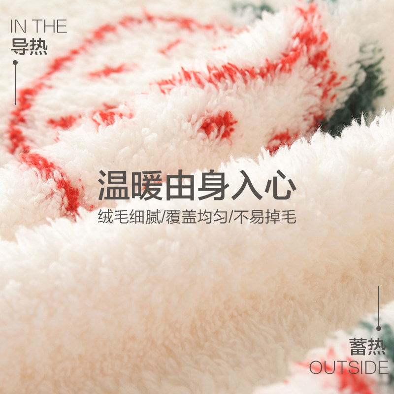 【林依轮推荐】冬季加厚珊瑚绒睡衣女草莓可爱和服领法兰绒家居服