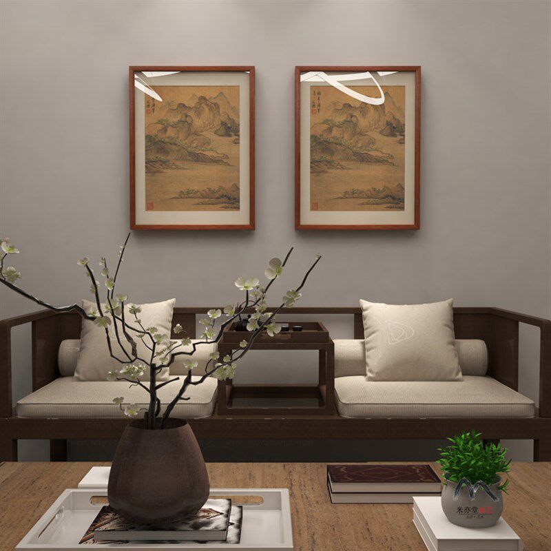 米亦堂x陈洪绶 明代山水小品国画新中式书房客厅餐厅玄关禅意挂画