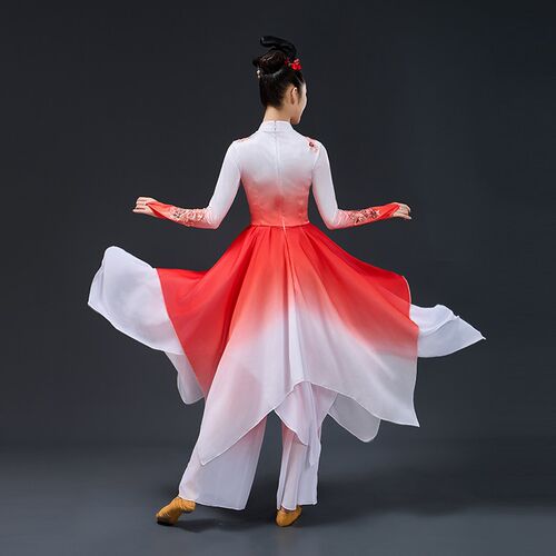 秧歌舞演出服装胶州扇子舞伞舞广场舞新款套装古典舞蹈服装女飘逸