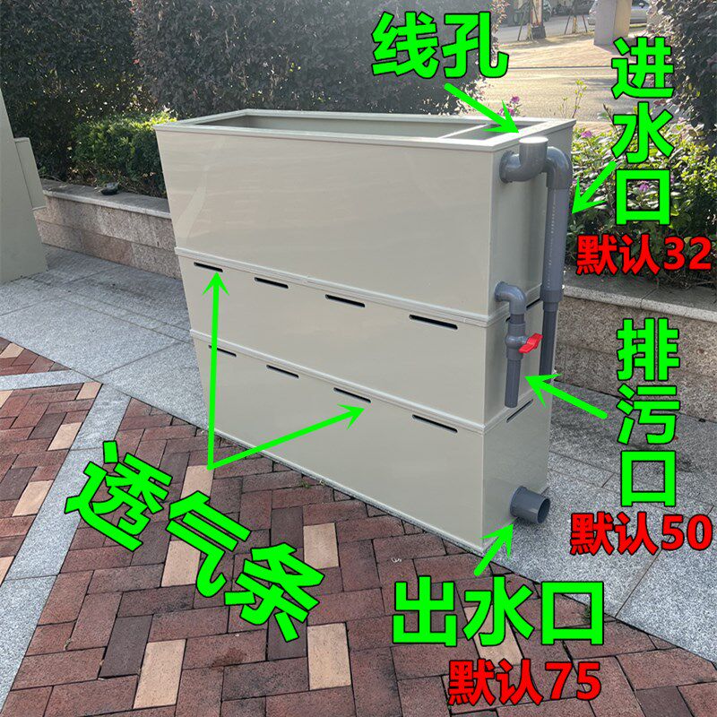 大型锦鲤鱼池过滤箱沉淀新型沼泽滴滤盒水循环上置滴流盒瀑布出水