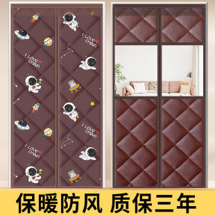 棉门帘秋冬季保暖防风加厚家用保温可视透明挡风防寒磁吸空调窗帘