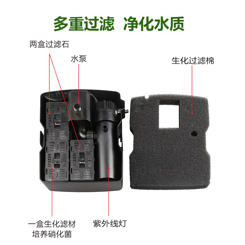 森森锦鲤鱼池内置杀菌灯过滤器喷泉泵造景用小水池过滤设备净化水