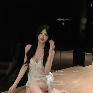 LA软欲美人*白月光性感蕾丝家居服吊带丝滑亲肤舒适夏薄睡裙