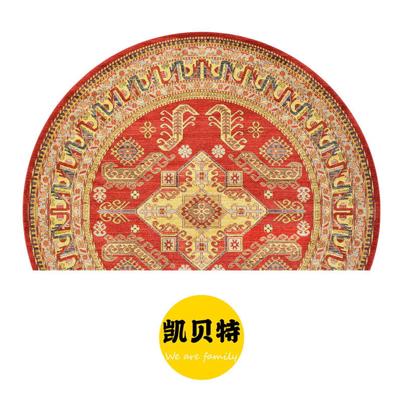 波西米亚网红进门地毯家用入户门口脚踏垫浴室门前防滑半圆形地垫