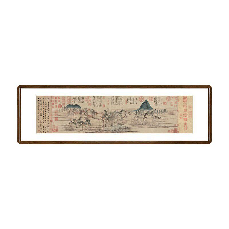 赵孟頫鹊华秋色图国画山水画中式客厅背景墙装饰字画餐厅酒店挂画