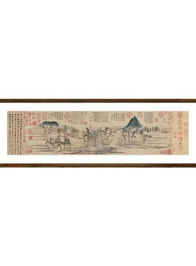 赵孟頫鹊华秋色图国画山水画中式客厅背景墙装饰字画餐厅酒店挂画