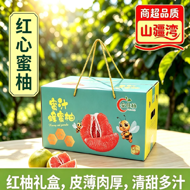 山疆湾福建平和三红蜜柚高甜礼盒
