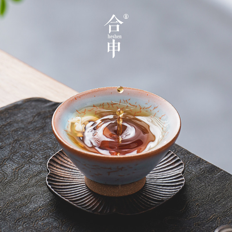 大师级全手工茶杯《螭龙杯》主人杯单杯开片可养复古陶瓷茶盏杯子