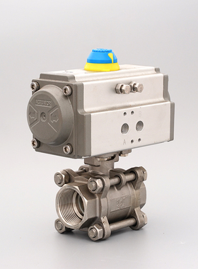 304不锈钢气动球阀AT执行器三片式球阀丝扣耐高温Q611F-16P中重型