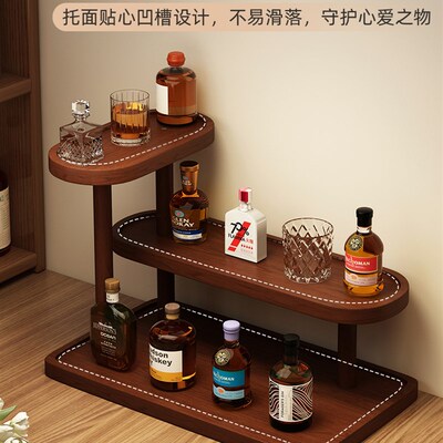 桌面迷你吧台洋酒置物架酒柜小酒瓶展示架阶梯调酒架分层收纳架