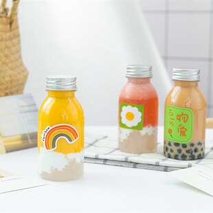 网红杨枝甘露瓶子mini迷你塑料透明一次性杯子水果奶茶饮料包装瓶