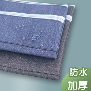 加厚双层a4文件袋防水手提拉链袋a5票据袋学生用笔袋零钱包小袋子