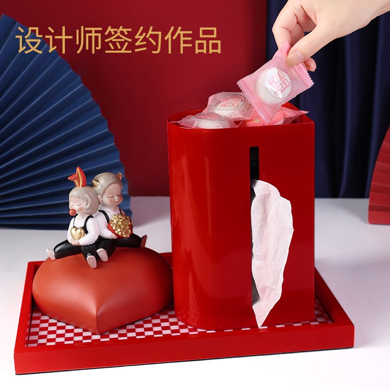 北欧创意摆件客厅纸巾盒套装玄关餐桌家居装饰品乔迁礼品结婚礼物