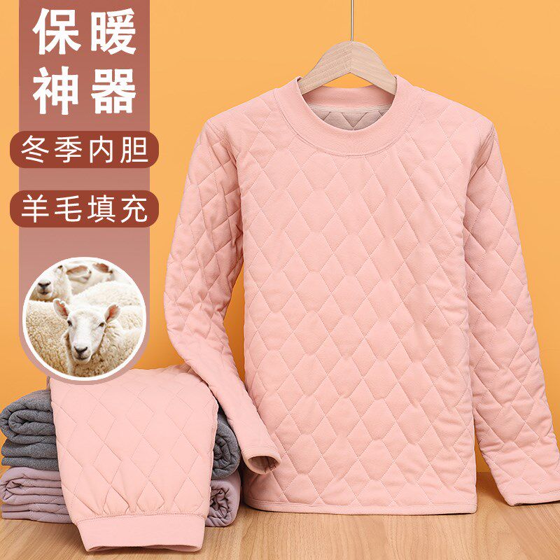 中老年人冬装女奶奶保暖内衣套装老人贴身棉服棉裤妈妈家居服睡衣