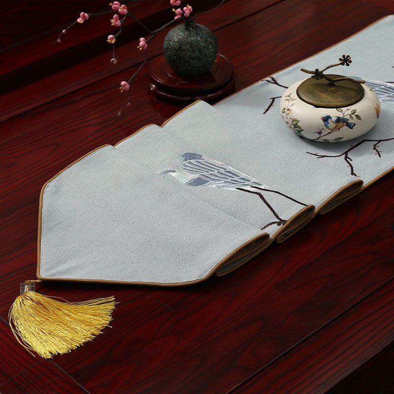 新中式禅意桌旗茶台茶桌餐桌茶几旗桌布电视柜长条盖布床尾巾定制