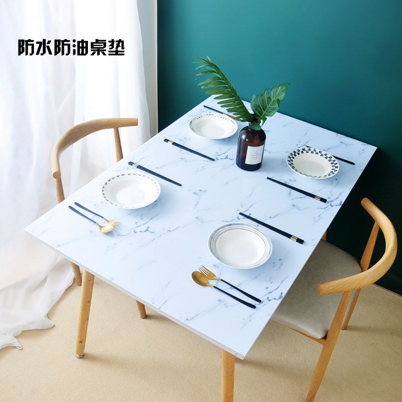 仿大理石纹桌垫网红少女心美甲化妆台pvc防水防油桌布茶几餐桌垫