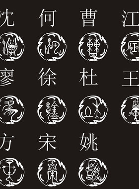 汽车贴纸后挡风玻璃反光油箱盖摩托车风挡赵钱孙李杨百家姓氏图腾