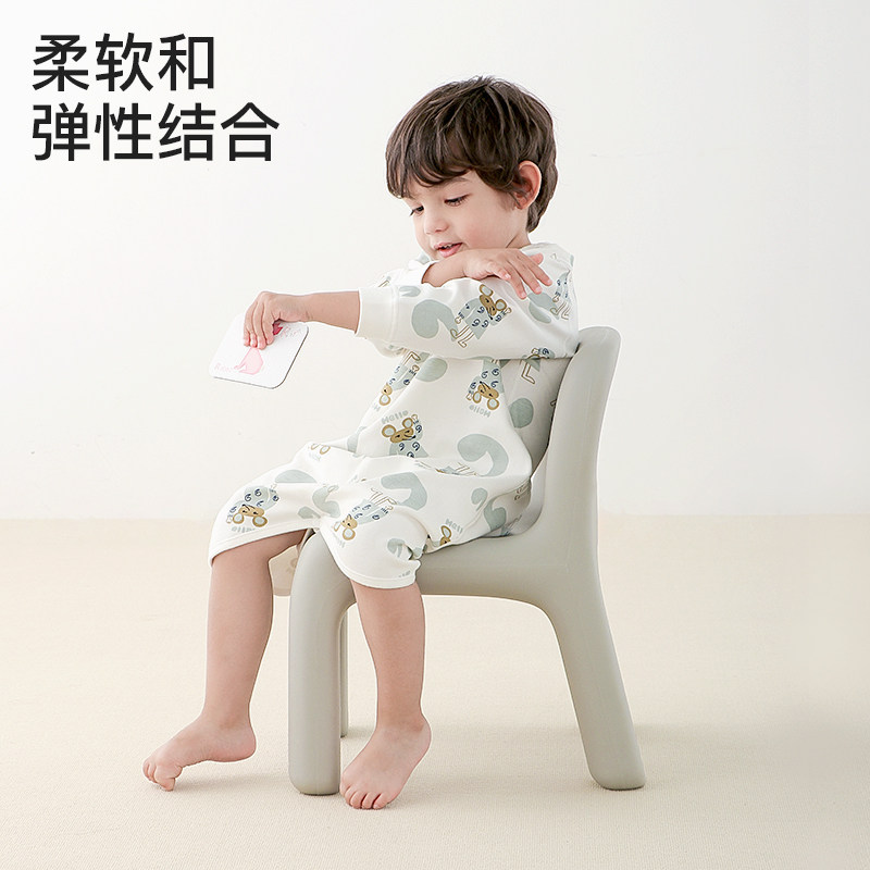 婴儿睡袍儿童睡衣春秋季宝宝防踢女童男宝睡裙长袍防踢空调服