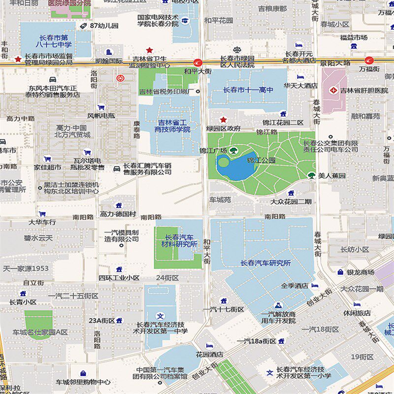 2025新款长春市城区地图办公室挂图高清防水墙壁装饰实物推荐定制