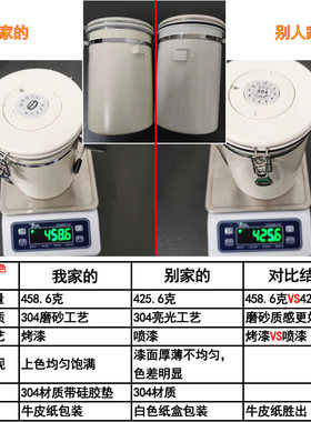 304不锈钢咖啡密封罐带单向排气阀茶叶奶粉糖果干果奶茶店储存罐