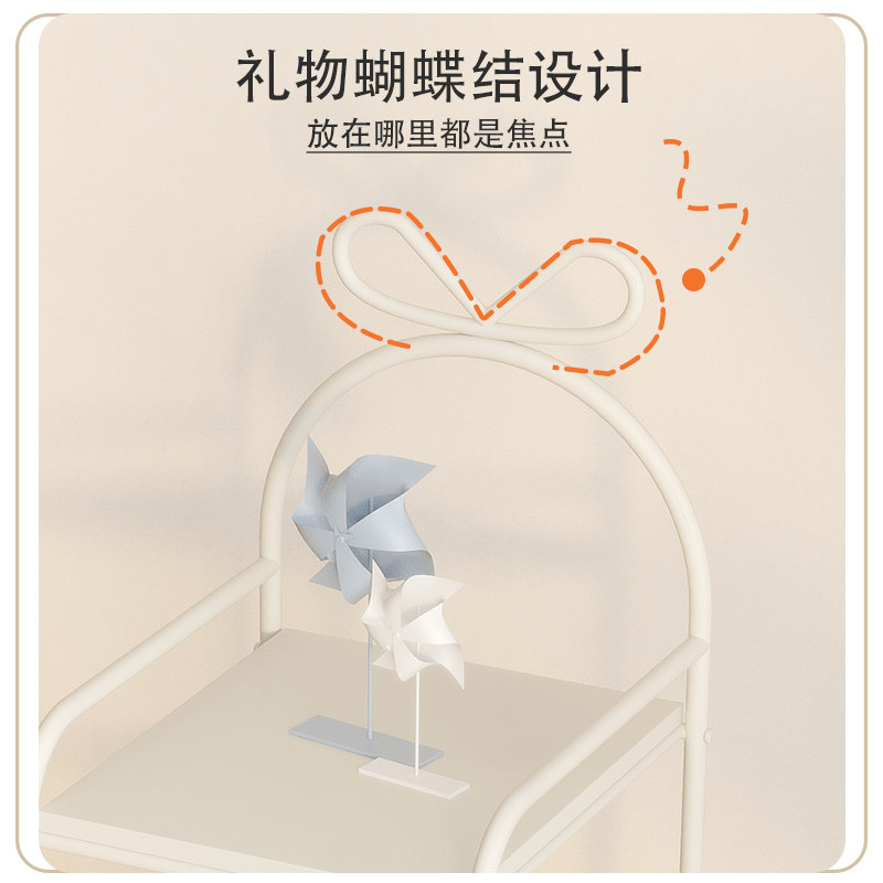 铁艺网格置物架落地书架多层客厅收纳层架阳台夹缝奶油风展示陈列