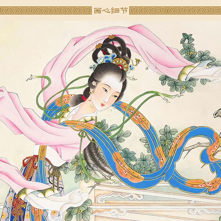 嫦娥奔月图 常娥姮娥仙女画像 月神丝绸画卷轴挂画神仙装饰画定制
