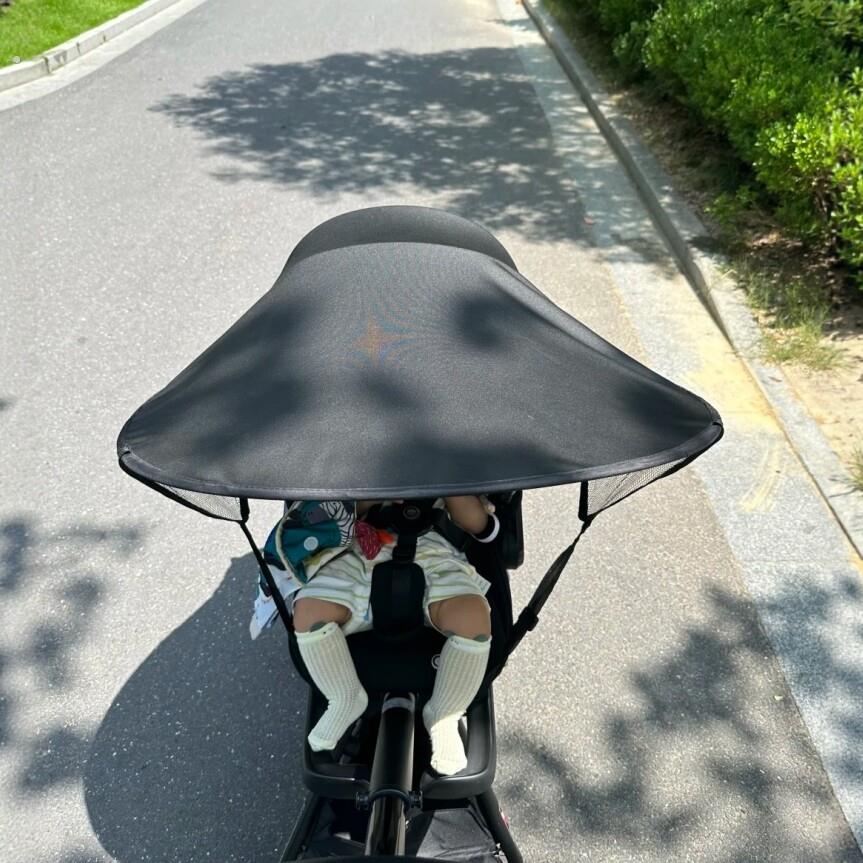 婴儿车遮阳伞高景观宝宝推车遮光棚夏季防晒紫外线可折叠加大加宽