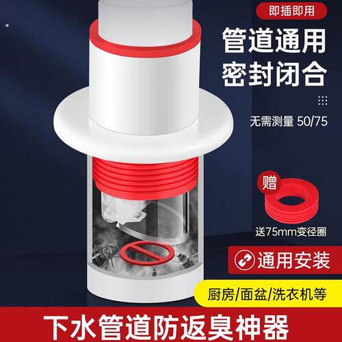 下水管防返臭神器厨房防臭密封塞洗脸盆下水道防反味堵口器封口盖