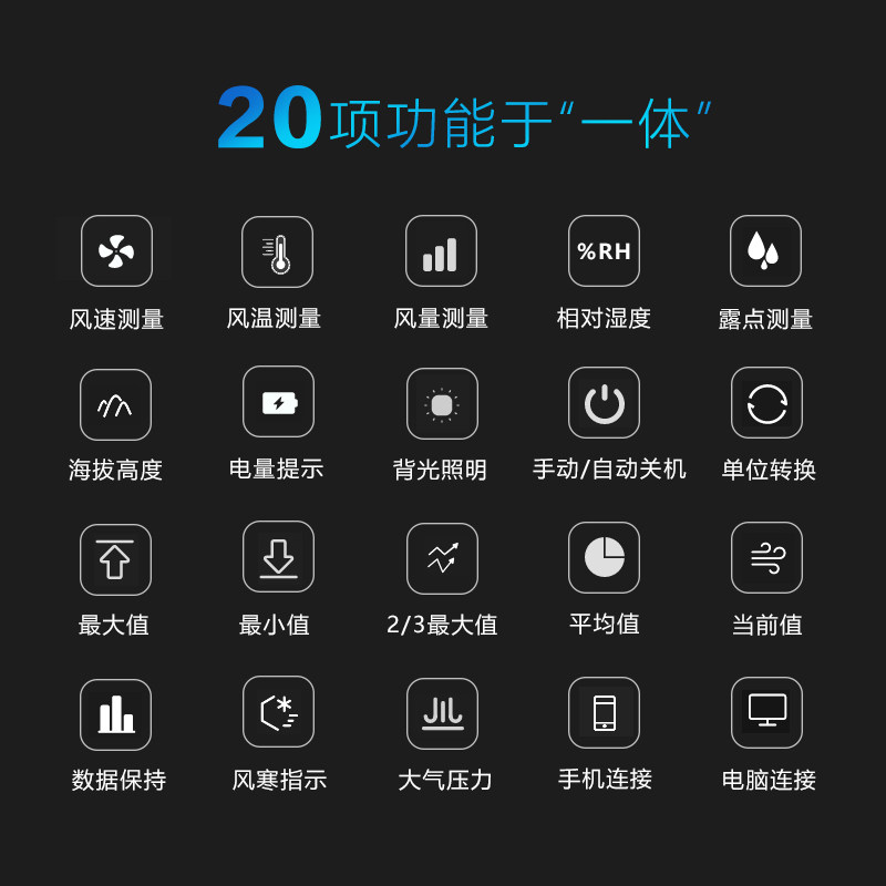 华普数字测风速仪手持式高精度工业级风速计测风仪户外风量测试仪