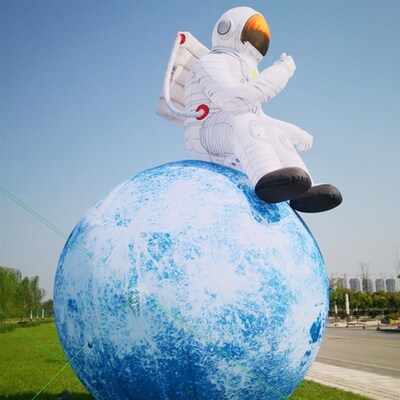充气月球气模发光中秋节PVC户外美陈月亮玉兔模型月兔宇航员月球