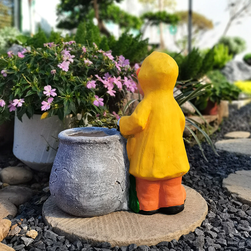 一楼花园露台户外卡通动物花盆可爱鸭子摆件幼儿园装饰品网红创意